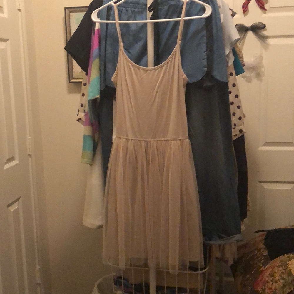 Beige slip dress